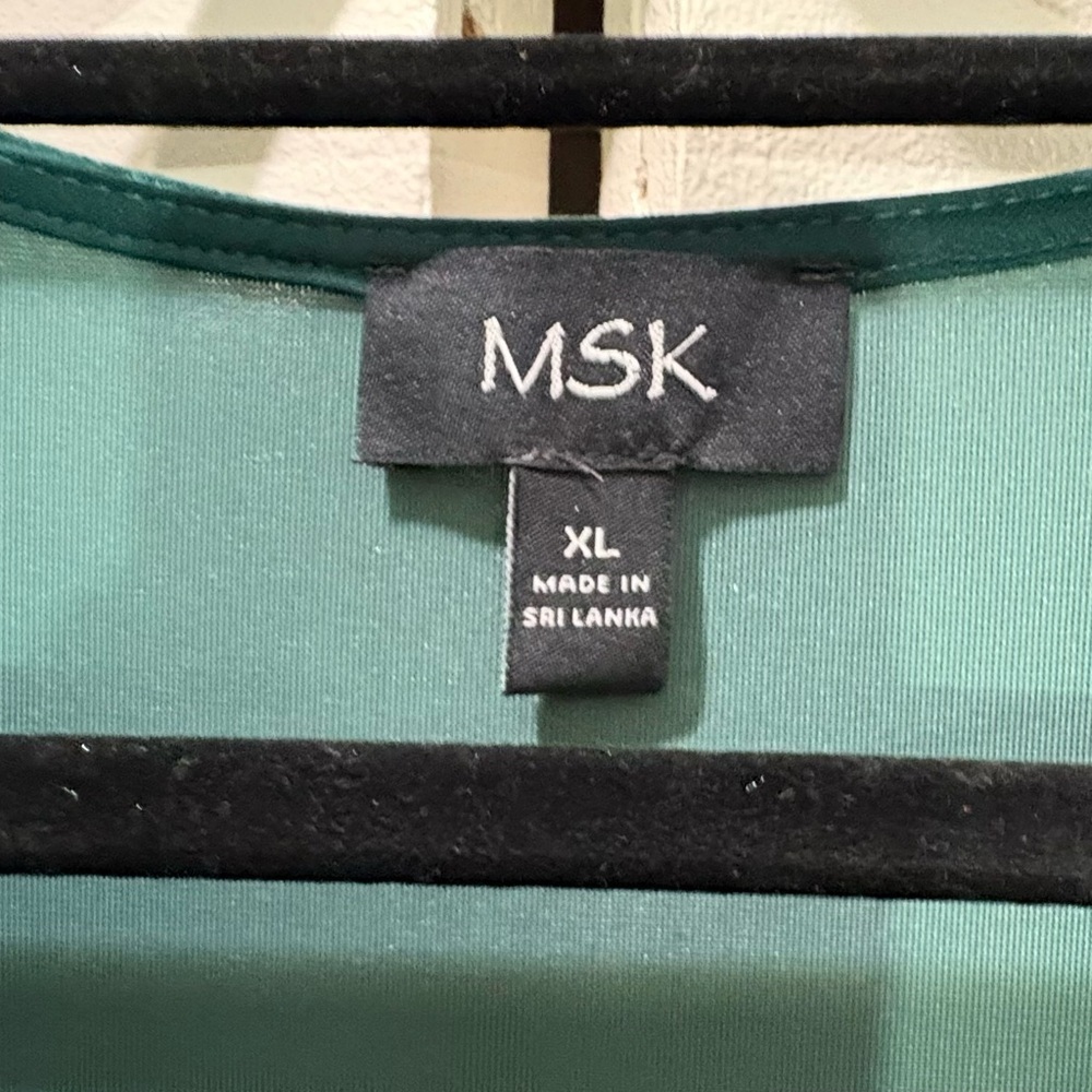 MSK Green Velvet Dress with Silver Accents - Picture 3 of 6